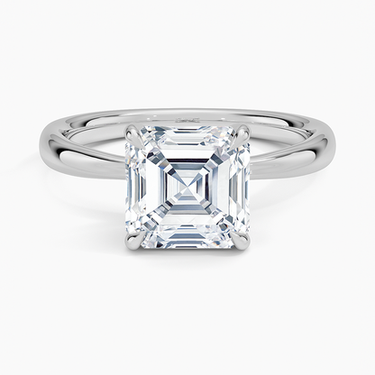 Freesia 2.7mm Solitaire Ring - Asscher Cut Center Stone