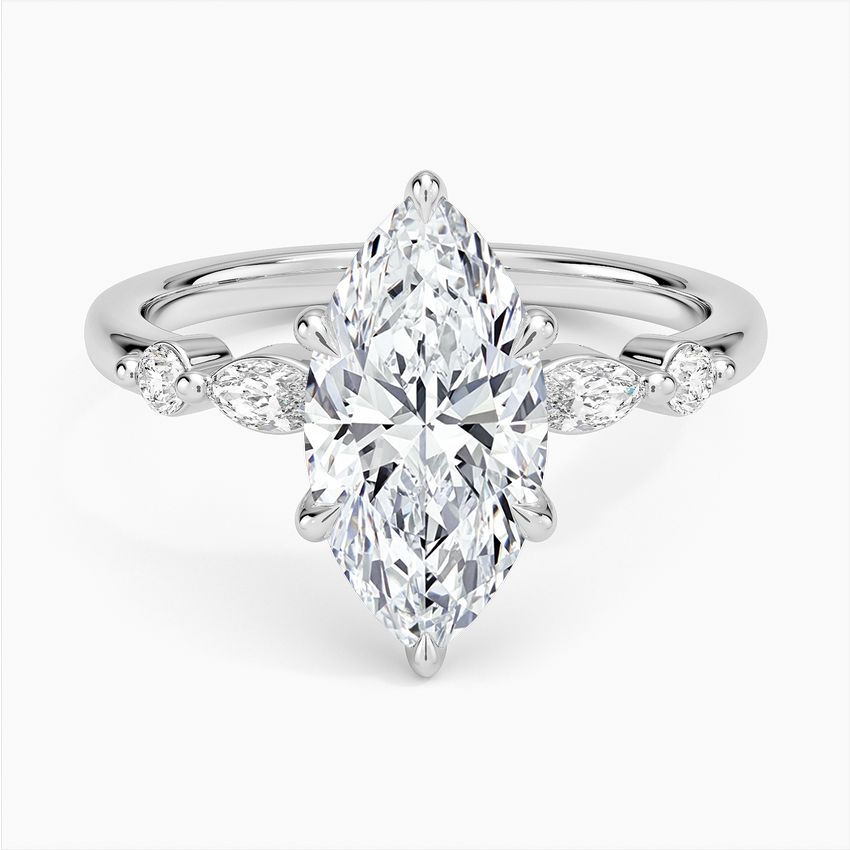 Versailles One-Quarter Coverage Diamond Ring - Marquise Center Stone