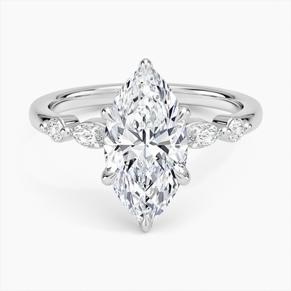 Versailles One-Quarter Coverage Diamond Ring - Marquise Center Stone