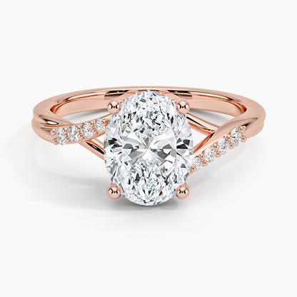 Chamise Hidden Halo Diamond Ring - Oval Center Stone