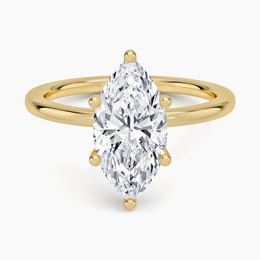 Sydney Perfect Fit Hidden Halo Diamond Ring - Marquise Cut Center Stone