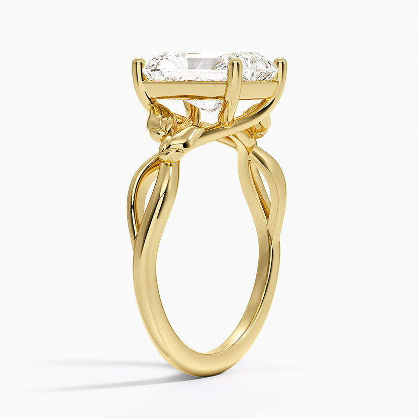 Budding Willow Solitaire Ring - Radiant Cut Center Stone
