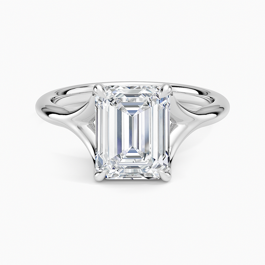 Reverie Solitaire Ring - Emerald Cut Center Stone