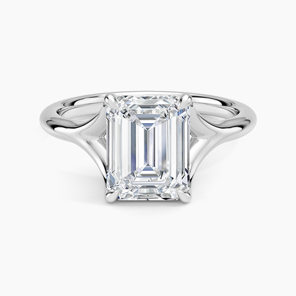 Reverie Solitaire Ring - Emerald Cut Center Stone