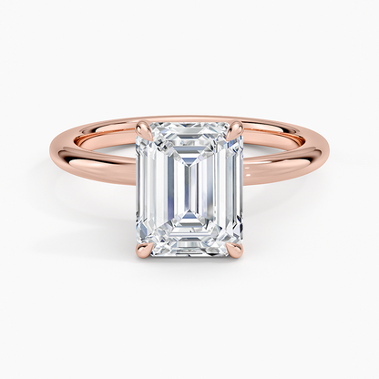 Manon Solitaire Ring - Emerald Cut Center Stone