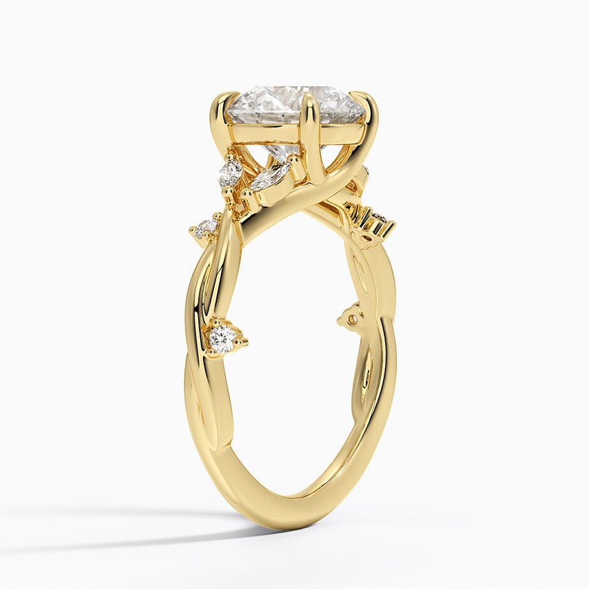 Azalea Twist Diamond Ring - Round Center Stone