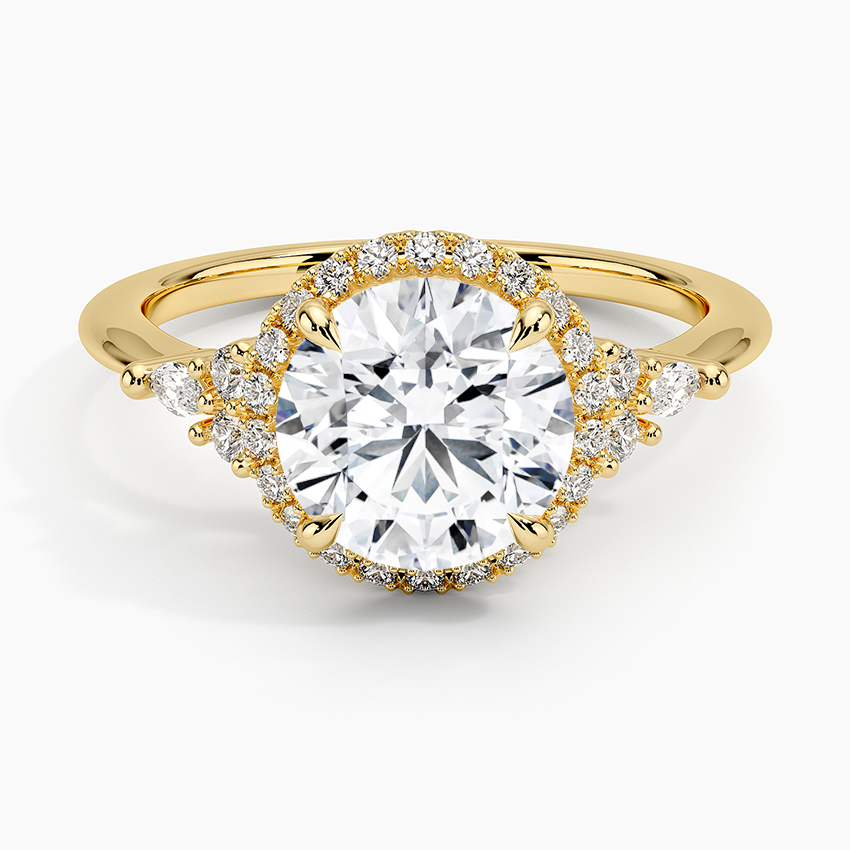 Nadia Halo Diamond Ring (1/4 ct. tw.) - Round Cut Center Stone