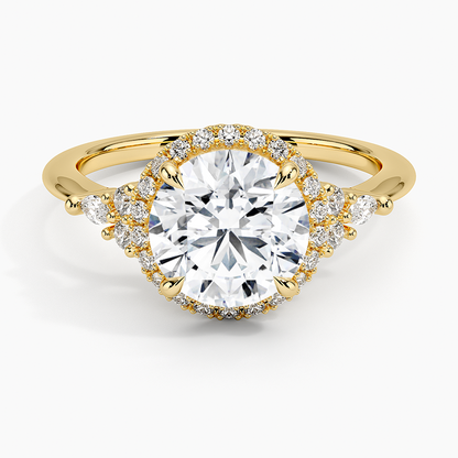 Nadia Halo Diamond Ring (1/4 ct. tw.) - Round Cut Center Stone