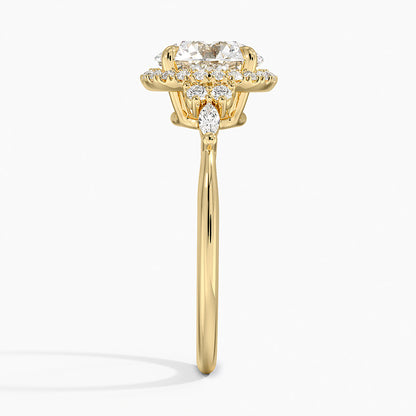 Nadia Halo Diamond Ring (1/4 ct. tw.) - Round Cut Center Stone