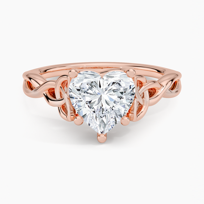Celtic Love Knot Ring - Heart Center Stone