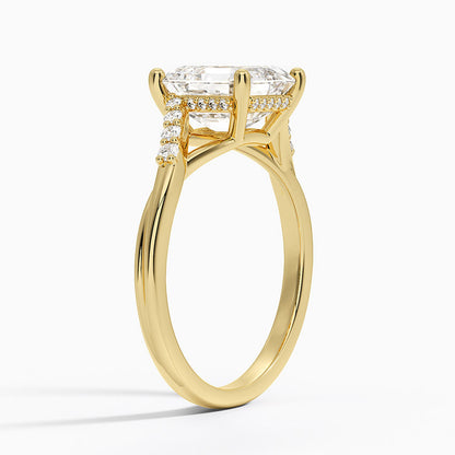 Chamise Hidden Halo Diamond Ring - Asscher Cut Center Stone