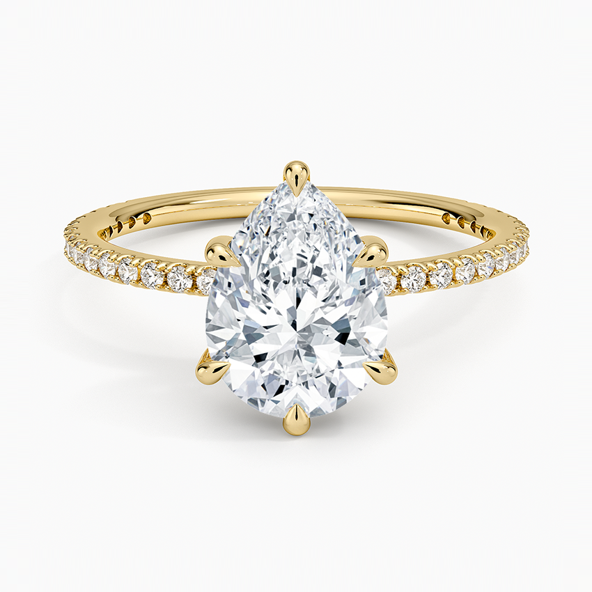 Perfect Fit Three-Quarter Diamond Ring (1/4 ct. tw.) - Pear Center Stone