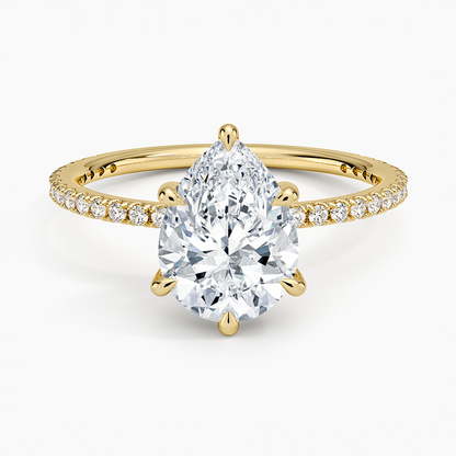 Perfect Fit Three-Quarter Diamond Ring (1/4 ct. tw.) - Pear Center Stone