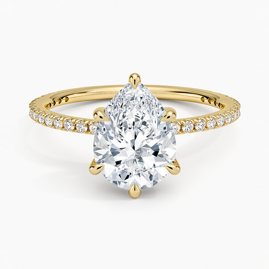 Perfect Fit Three-Quarter Diamond Ring (1/4 ct. tw.) - Pear Center Stone