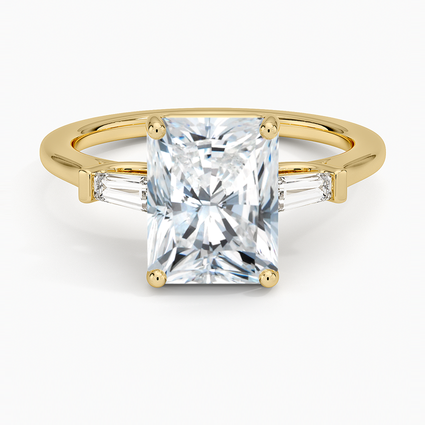 Symphony Perfect Fit Tapered Baguette Diamond Ring - Radiant Cut Center Stone