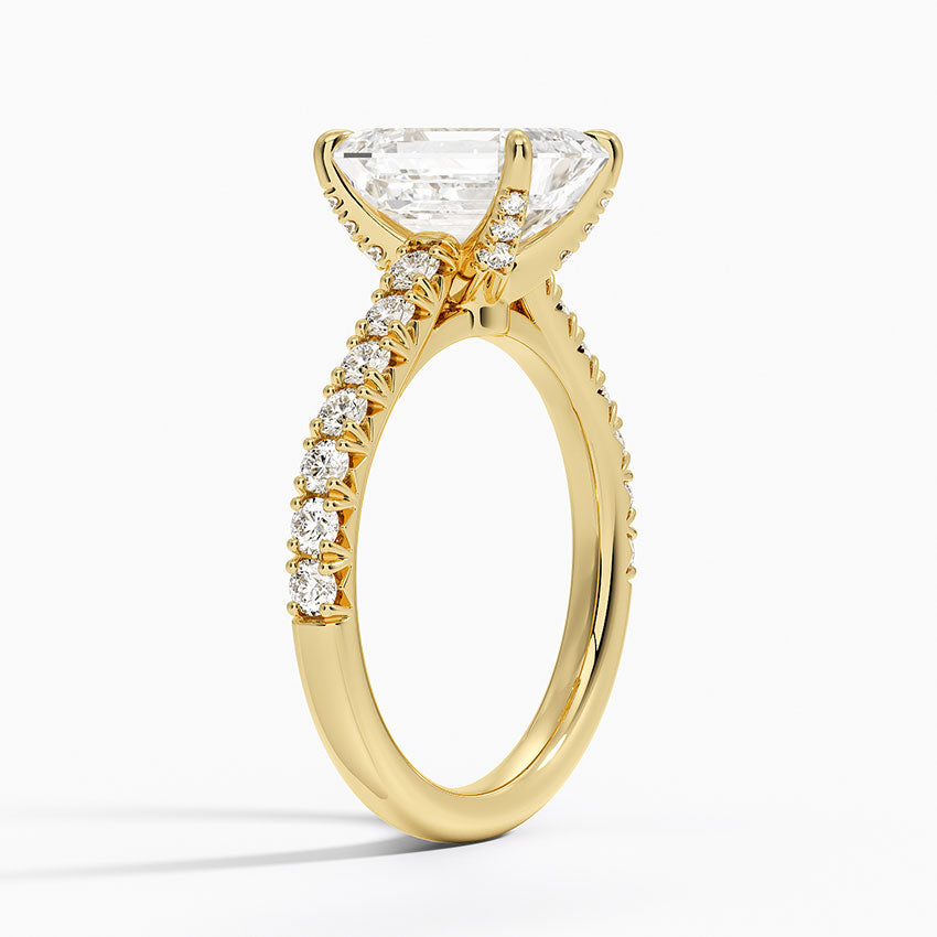 Sienna Half Coverage Hidden Accents Diamond Ring (1/2 ct. tw.) - Emerald Cut Center Stone