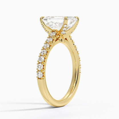 Sienna Half Coverage Hidden Accents Diamond Ring (1/2 ct. tw.) - Emerald Cut Center Stone