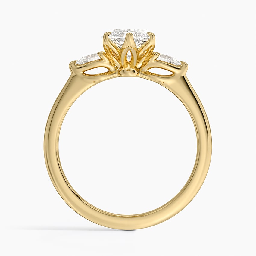 Petite Fleur Three Stone Diamond Ring - Marquise Center Stone