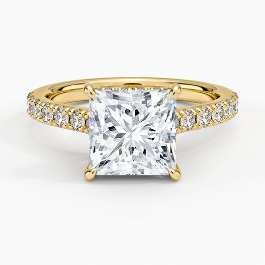 Grand Lissome Diamond Ring - Princess Cut Center Stone