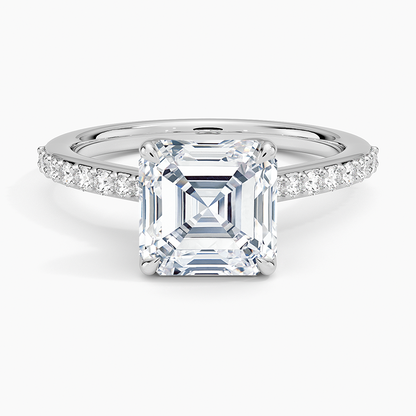 Elodie Cathedral Diamond Ring - Asscher Cut Center Stone