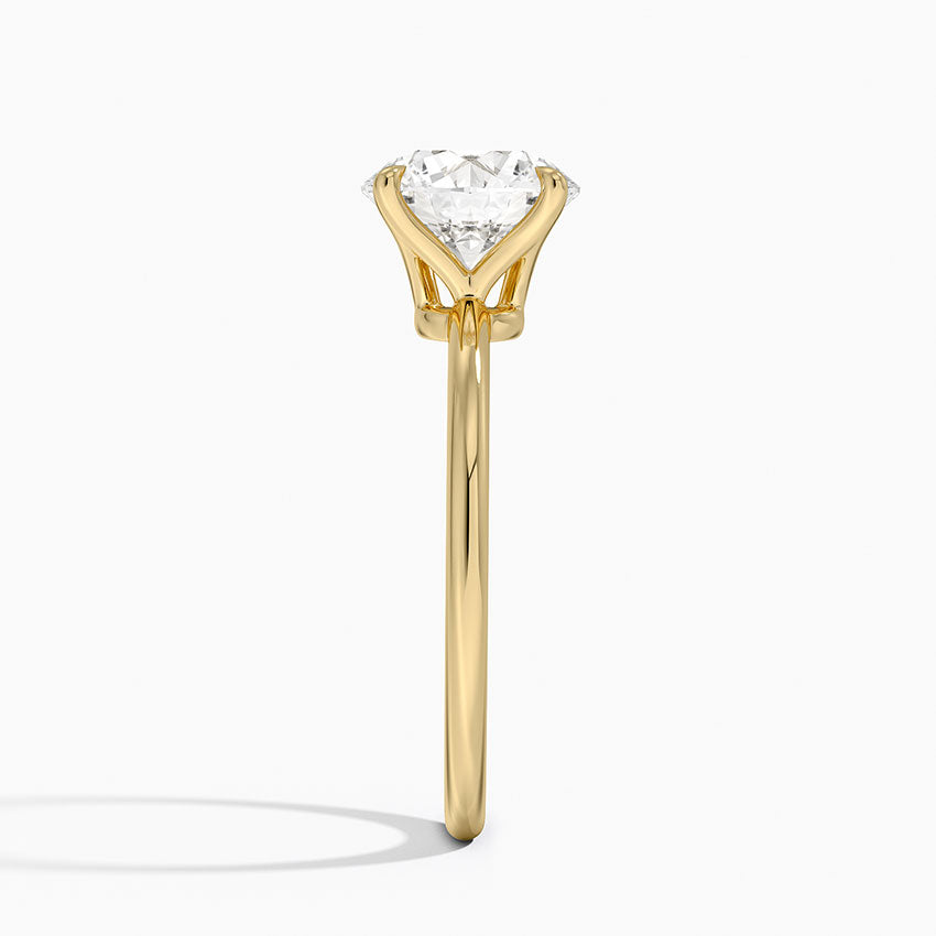 Petite Elodie 1.5mm Ring - Round Cut Center Stone