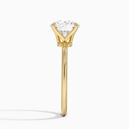 Petite Elodie 1.5mm Ring - Round Cut Center Stone