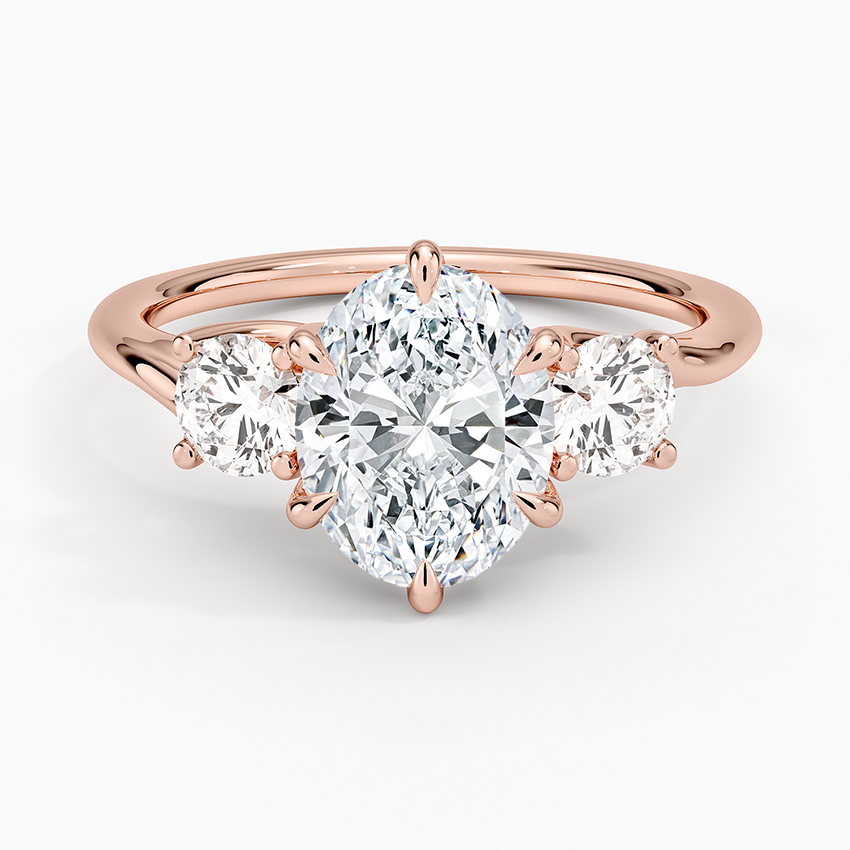 Luxe Delilah Three Stone Diamond Ring - Oval Center Stone