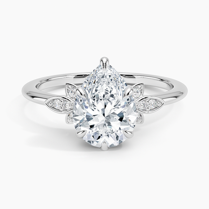 Fiore Diamond Ring - Pear Center Stone