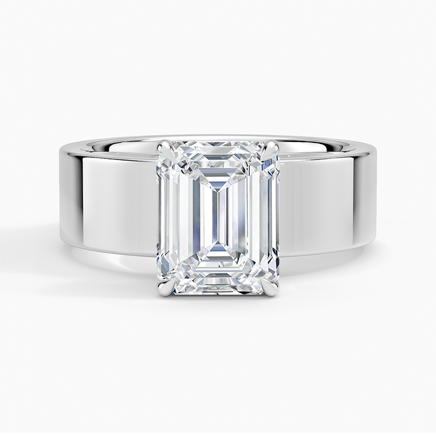 Peyton 6mm Solitaire Ring - Emerald Cut Center Stone