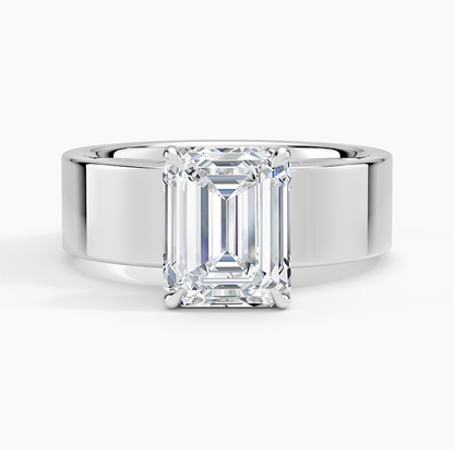Peyton 6mm Solitaire Ring - Emerald Cut Center Stone