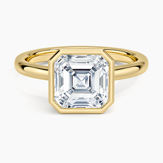 Sylvie Perfect Fit Bezel Solitaire Ring - Asscher Cut Center Stone