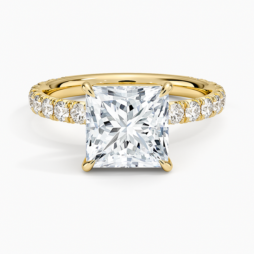 Luxe French Pavé Perfect Fit Diamond Ring (1/2 ct. tw.) - Princess Cut Center Stone