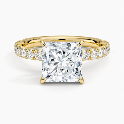 Luxe French Pavé Perfect Fit Diamond Ring (1/2 ct. tw.) - Princess Cut Center Stone