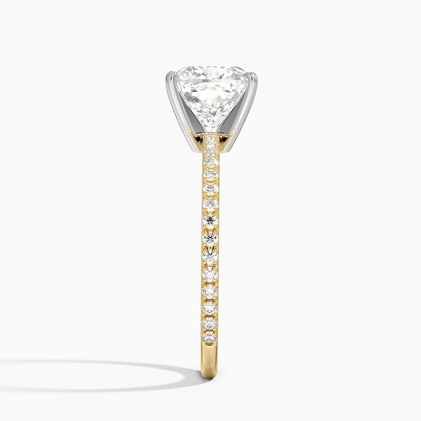 Ballad Three-Quarter Coverage Diamond Ring (1/4 ct. tw.) - Cushion Cut Center Stone
