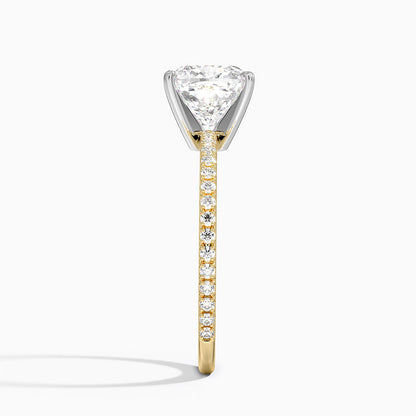Ballad Three-Quarter Coverage Diamond Ring (1/4 ct. tw.) - Cushion Cut Center Stone