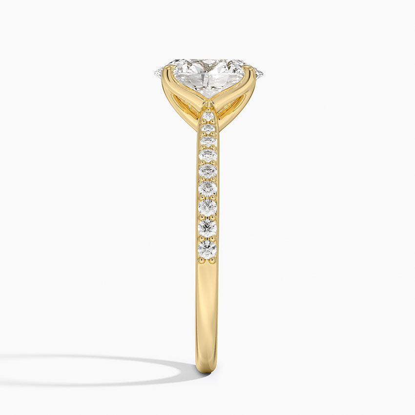 Elodie Cathedral Diamond Ring - Oval Center Stone