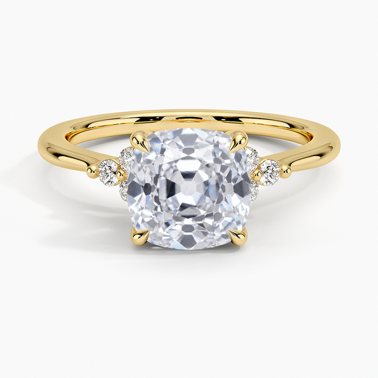 Melody Diamond Ring - Old Mine Cut Center Stone