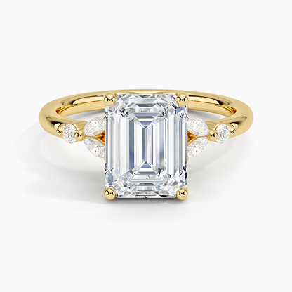Verbena Diamond Ring - Emerald Cut Center Stone