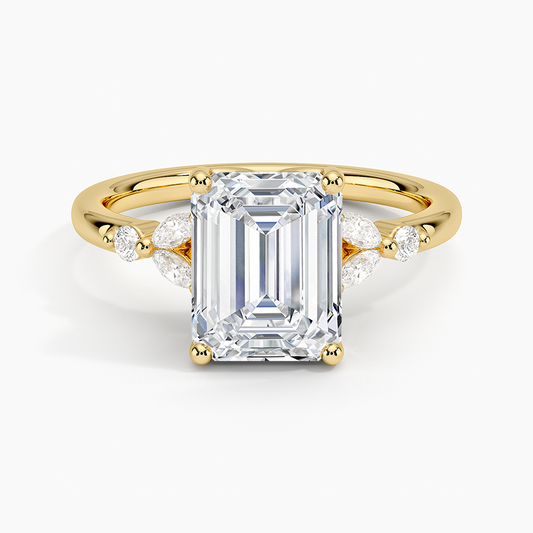 Verbena Diamond Ring - Emerald Cut Center Stone
