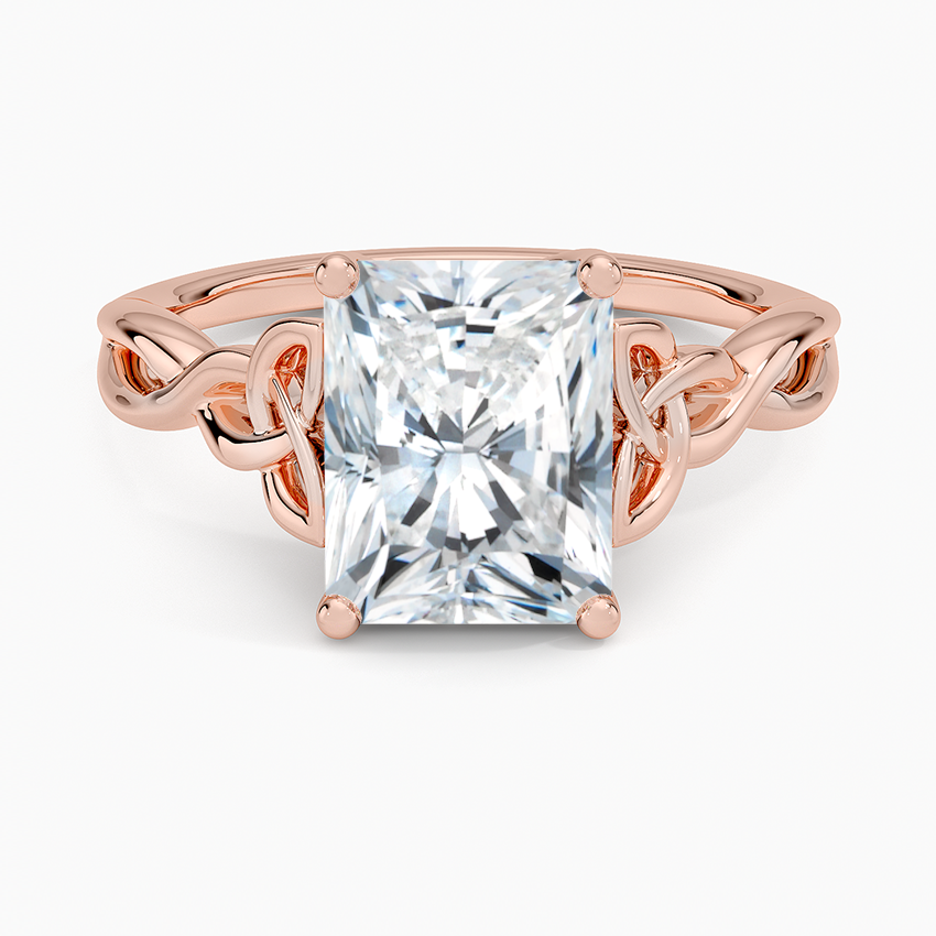 Celtic Love Knot Ring - Radiant Cut Center Stone