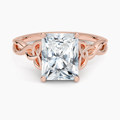 Celtic Love Knot Ring - Radiant Cut Center Stone