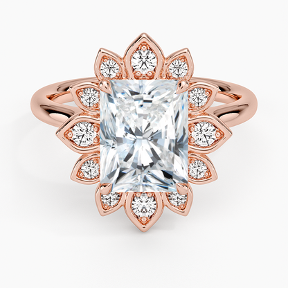 Fiore Halo Diamond Ring (1/4 ct. tw.) - Radiant Cut Center Stone