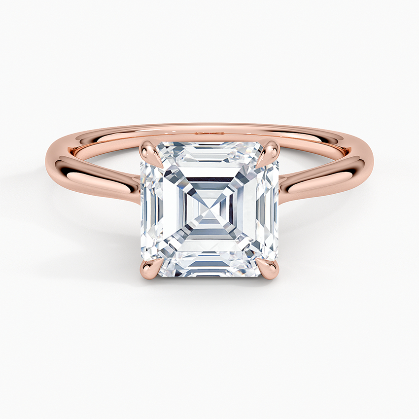 Freesia Cathedral Solitaire Ring - Asscher Cut Center Stone
