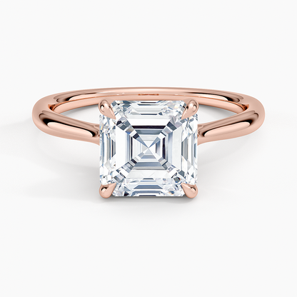 Freesia Cathedral Solitaire Ring - Asscher Cut Center Stone