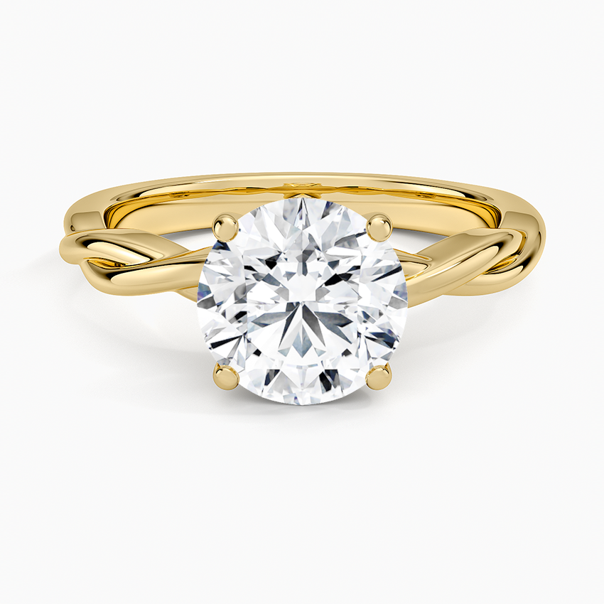 Twisted Vine Solitaire Ring - Round Center Stone