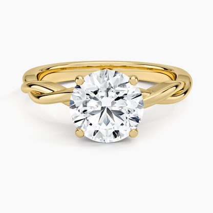 Twisted Vine Solitaire Ring - Round Center Stone