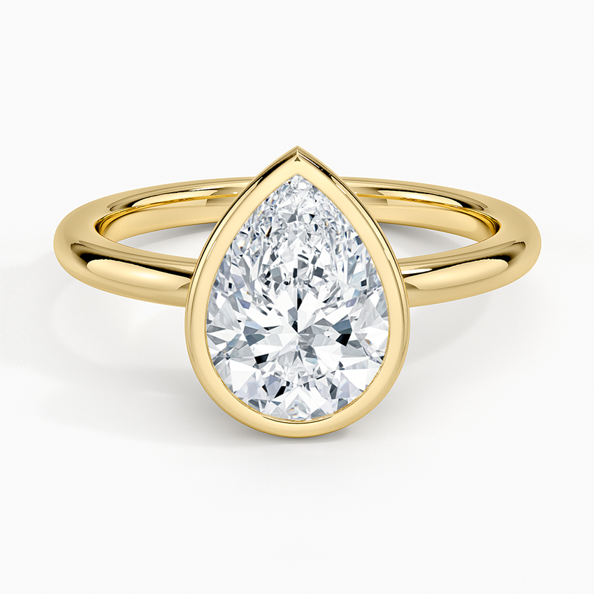Julietta Bezel Solitaire Ring - Pear Center Stone