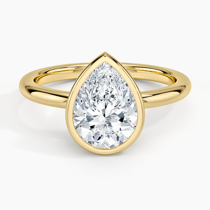 Julietta Bezel Solitaire Ring - Pear Center Stone