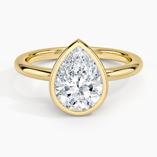 Julietta Bezel Solitaire Ring - Pear Center Stone