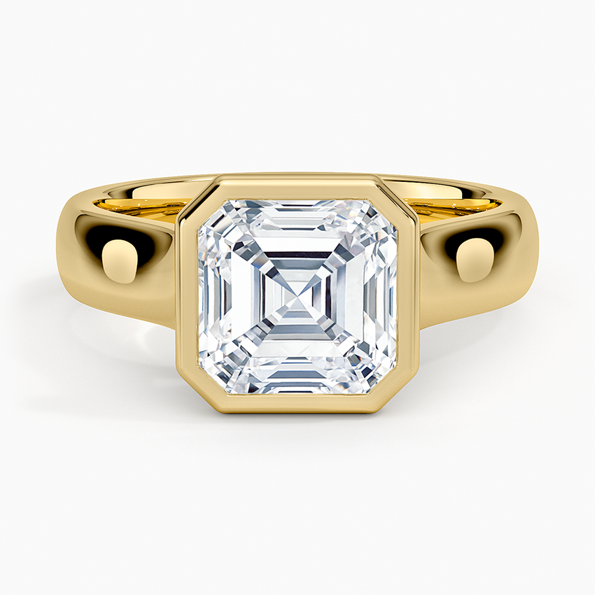Luna 4mm Bezel Ring - Asscher Cut Center Stone